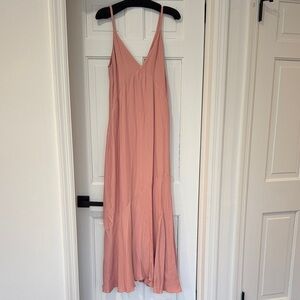 Sleeveless V-Neck Slip Dress in Dusty Rose